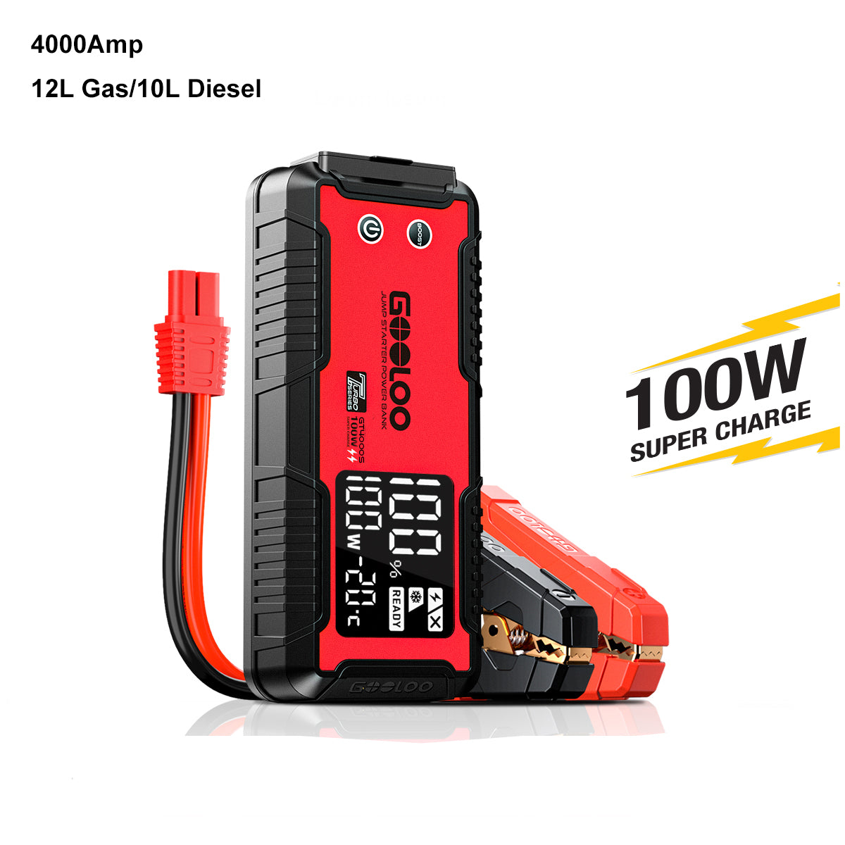 GOOLOO GT4000S 4000A Jump Starter with 100W Bidirectional Charge