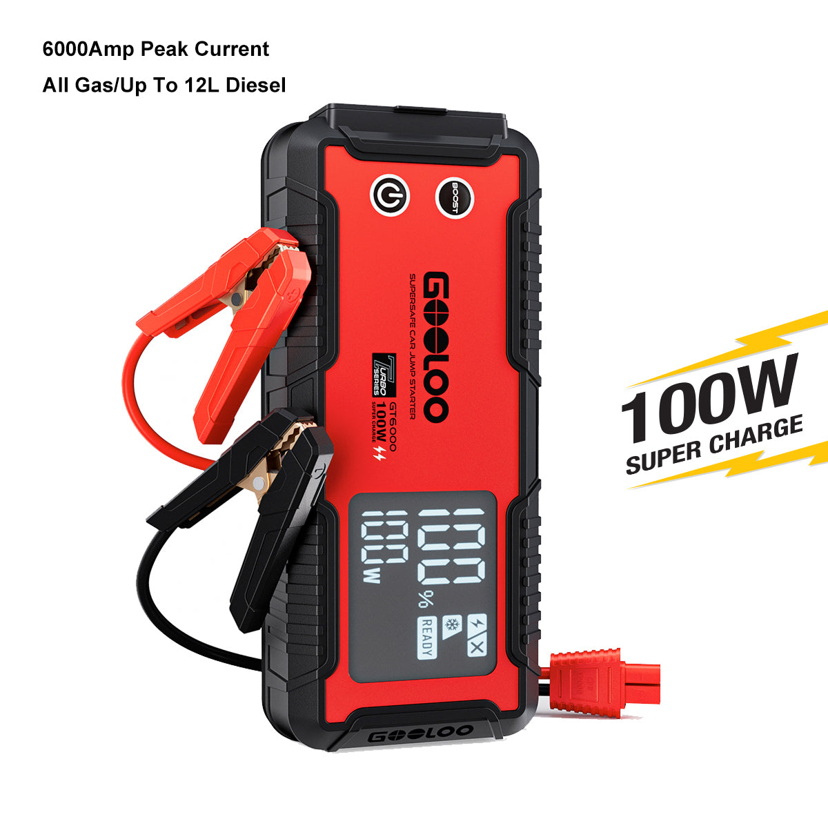GOOLOO GT6000 6000A Jump Starter with 100W Bidirectional Charge