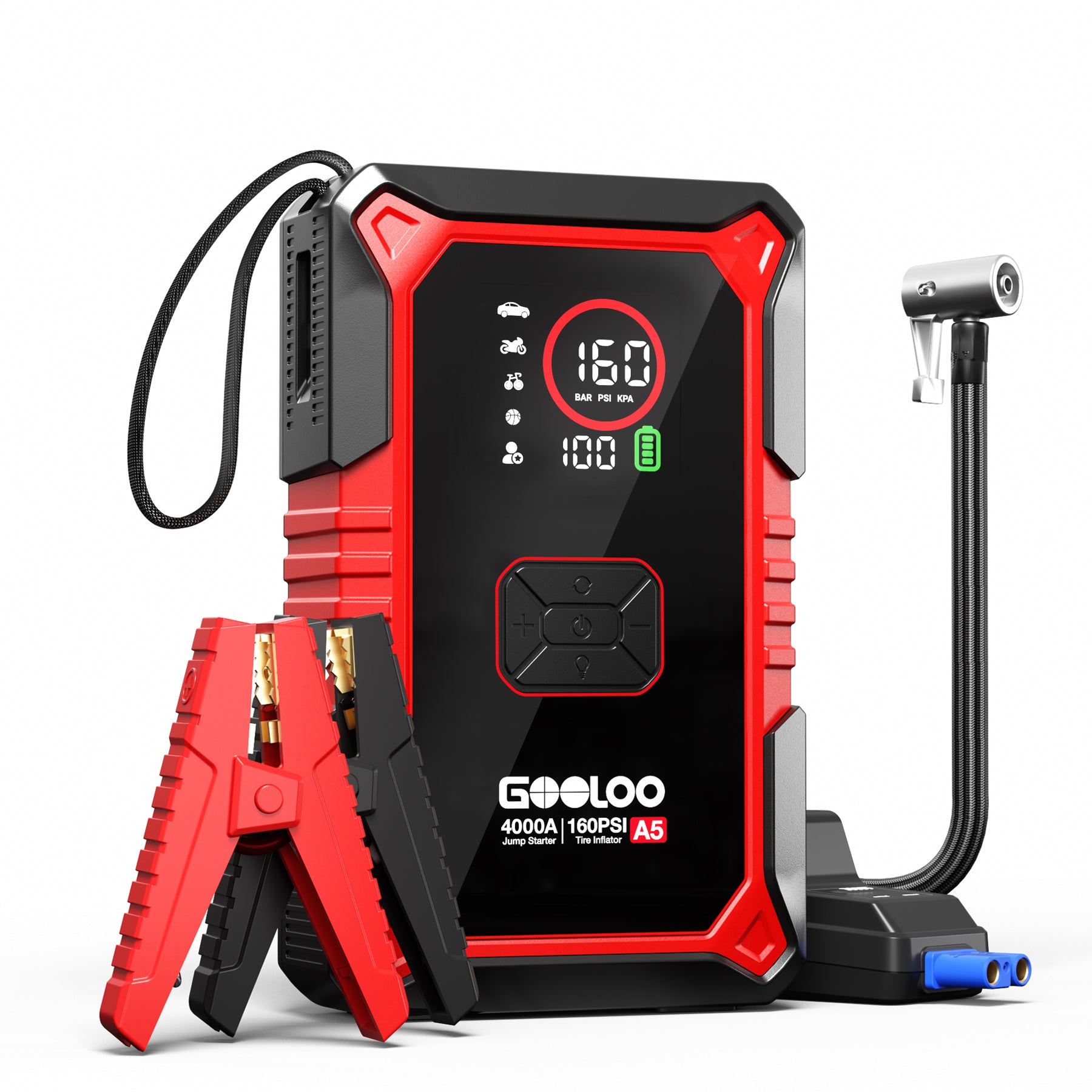 GOOLOO A5 4000A Jump Starter with Air Compressor